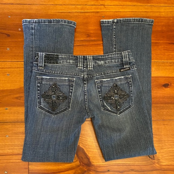 Miss Me Denim - Miss Me Bootcut Jeans Sz 27 Black Bling Accent EUC